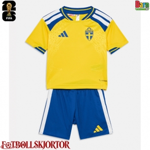 Sverige Hemmakläder Barn VM 2026 Kortärmad (+ Korta byxor)